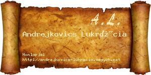 Andrejkovics Lukrécia névjegykártya